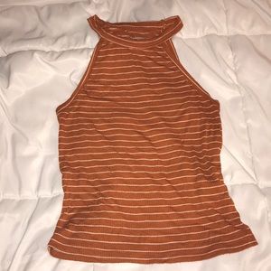 MUDD orange striped halter tank top